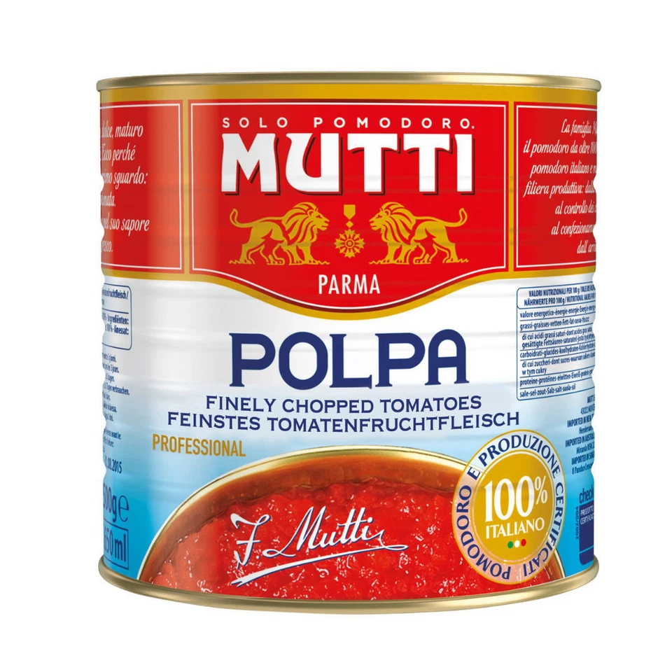 FERTIGSAUCEN Mutti Polpa polpa finissima polpa di pomodoro tritata finemente 2500g