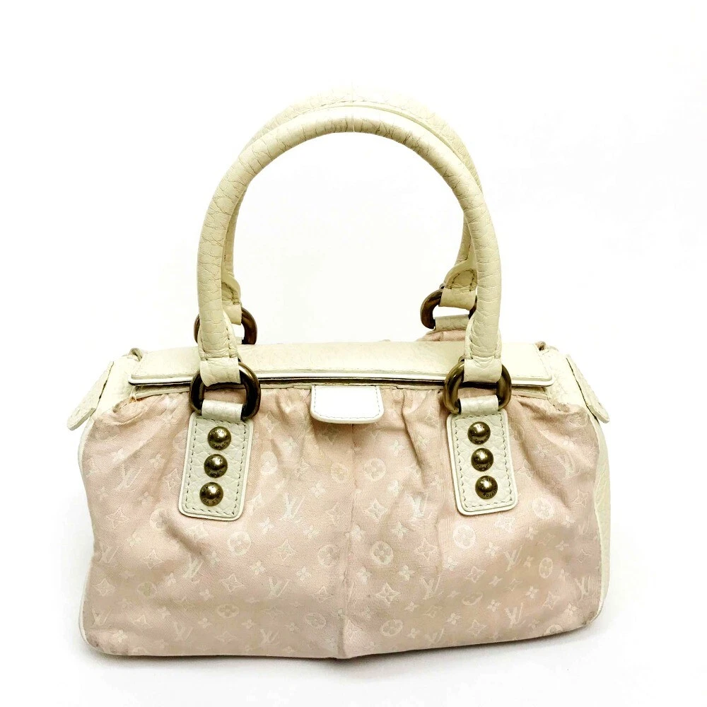 Louis Vuitton Monogram Mini-Lin Trapeze PM Hand Bag Cotton Pink Cream  Leather