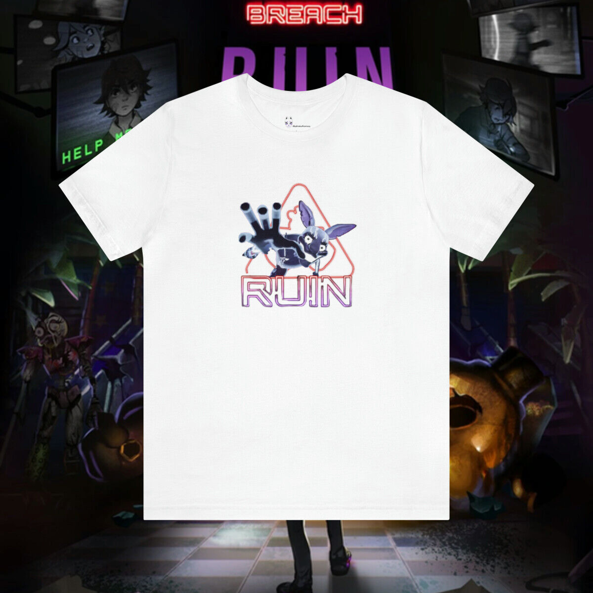 The Entity Glitchtrap Ruin FNAF Custom Tshirt, Five Nights at Freddys