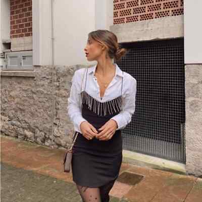 ZARA Beaded Strap Fringe Mini Dress Small 0387/189 NWT | eBay ZARA Beaded Strap Fringe Mini Dress Small 0387/189 NWT | eBay