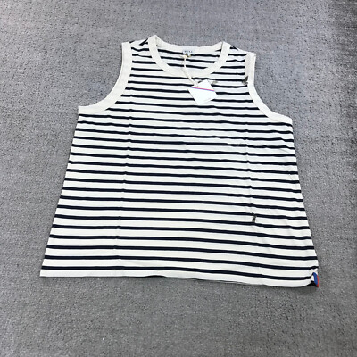 Kule Shirt Womens Medium Beige Blue Tank Top Casual  Ladies