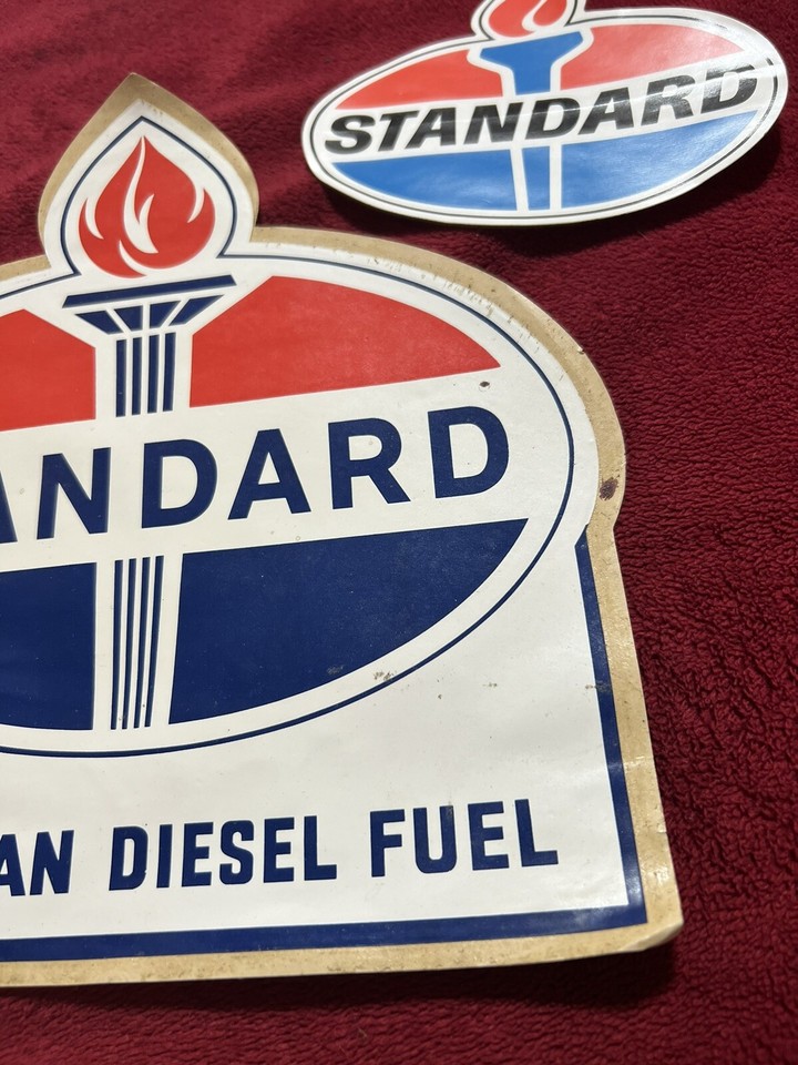Vintage 8” Unused Standard Oil American Diesel Fuel & 4” Standard Oil