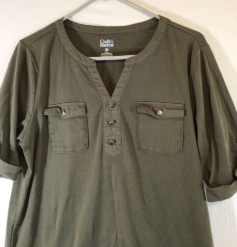 Top donna Croft & Barrow scollo a V verde taglia XXL tasche frontali casual comodo - Foto 3 di 6