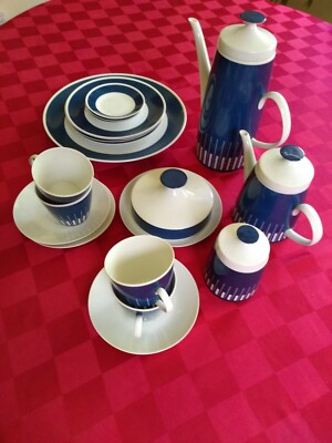 Vintage Midcentury Lichte Fine China Germany Coffee Set For Four
