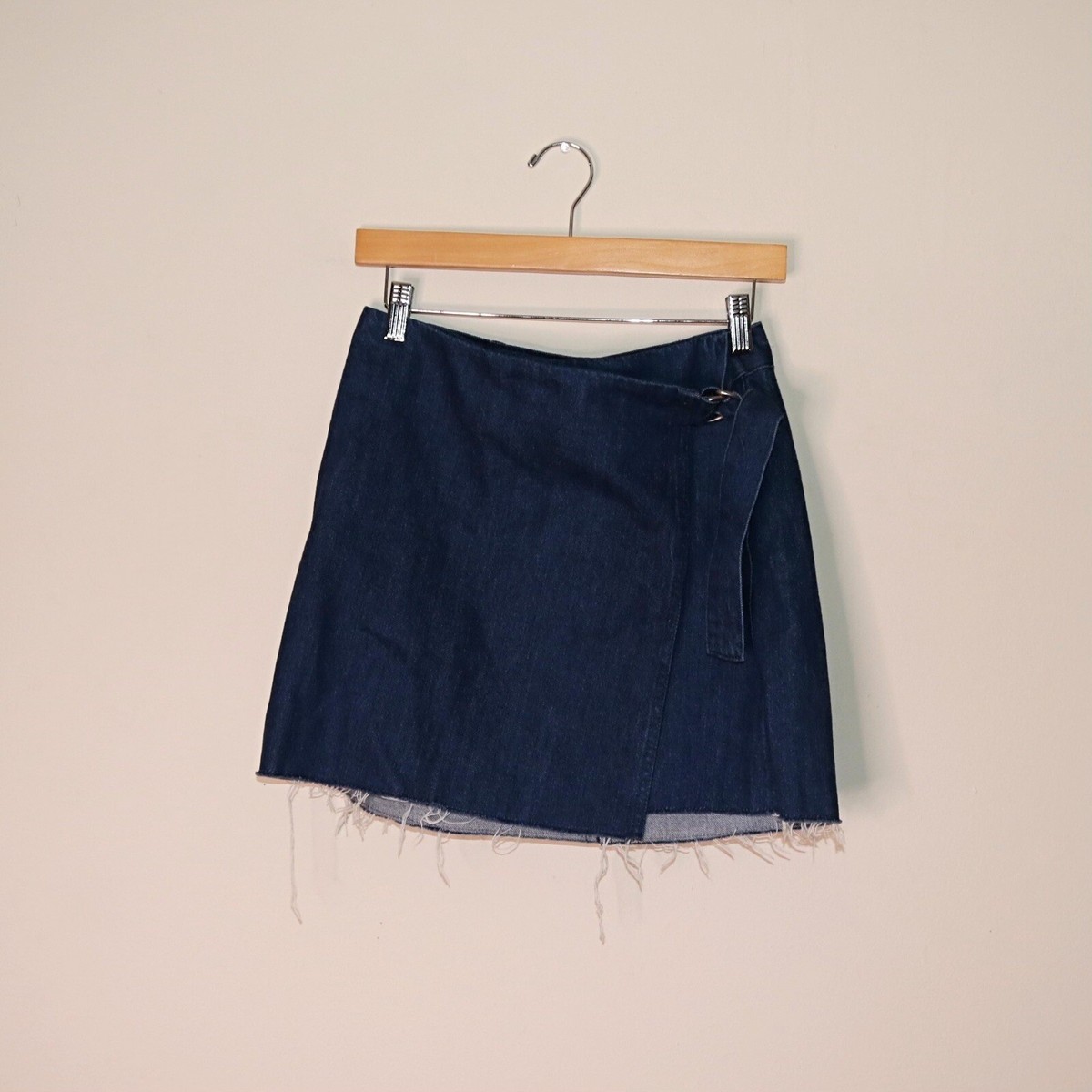 NWT! Madewell Denim Raw-Hem Mini Wrap Skirt Size: 4 | eBay display picture 1