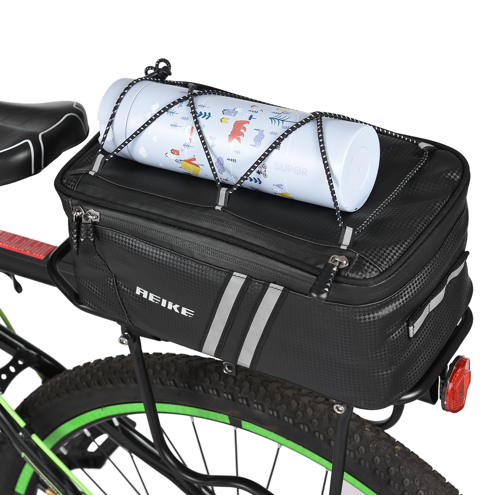 Bike Trunk Cooler Bag resistant Rear Rack Bag with Rain Cover eBay