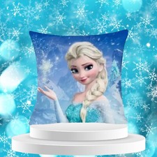 Disney Frozen Elsa Throw Pillow 17x17 Plush Decorative Accent Cushion Blue