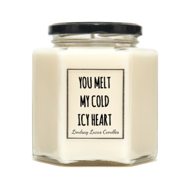 You Melt My Cold Icey Heart Duftkerze Geschenk. Geschenk für Freundin/Freund