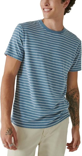 Lucky Brand Vbo T-Shirt Men XL Blue White Striped Short Sleeve Crew Neck ERK1141 - Bild 3 von 8