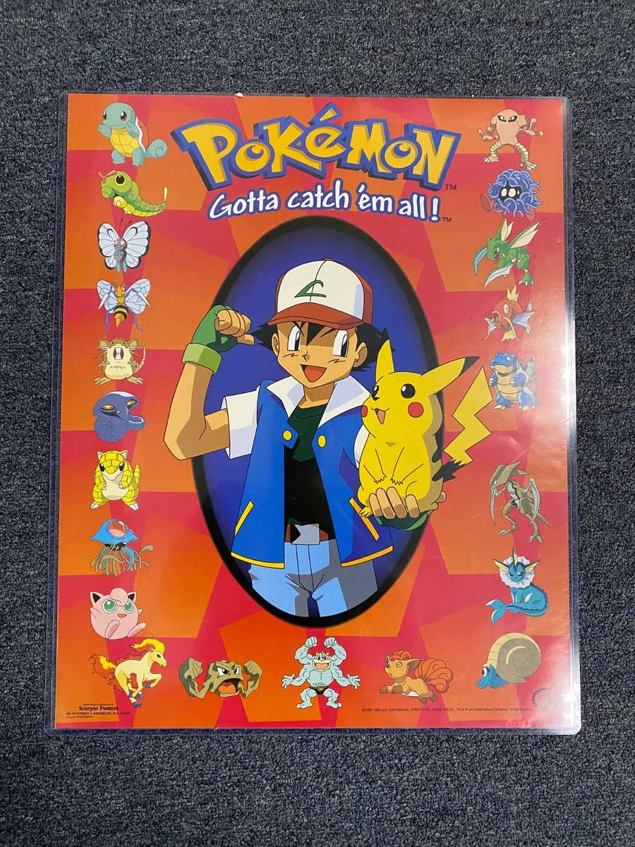 1995 POSTER - NEW - POKEMON - GOTTA CATCH 'EM ALL!