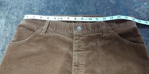 Lee Velour Vintage Pants Jeans 70s Slack Hippy Bohemian Boot Cut Tan Sz 18 - Picture 3 of 15