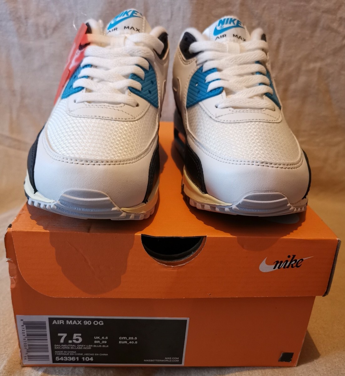 【希少・ほぼ新品】ヴィンテージ仕様 エアマックス90 543361-104 NIKE AIR MAX 90 OG VINTAGE LASER BLUE 543361 104 ≠ infrared