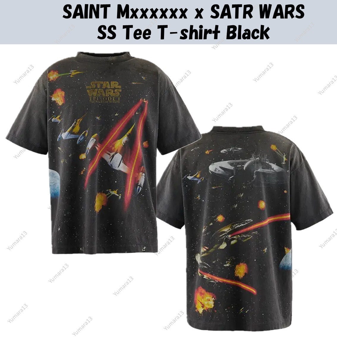 Saint Mxxxxxx♡ SS TEE / STARWARS SAINT Mxxxxxx x SATR WARS SS Tee T-shirt Black | eBay