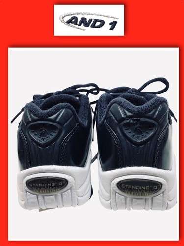And1 AND 1 Athletic LEATHER Boys White Blue Sneakers Size USA Youth 4 - Picture 6 of 8
