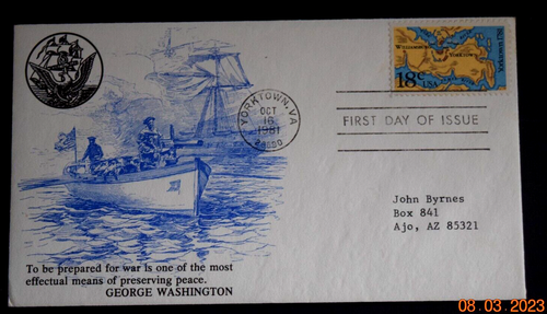 1st Day Special KMC Cachet, "BATTLE Of YORKTOWN" Cancel Yorktown VA (10-16-1981) - Picture 2 of 4