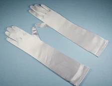 Bridal Prom Costume Adult Satin Gloves Ivory Solid Elbow Length New Party