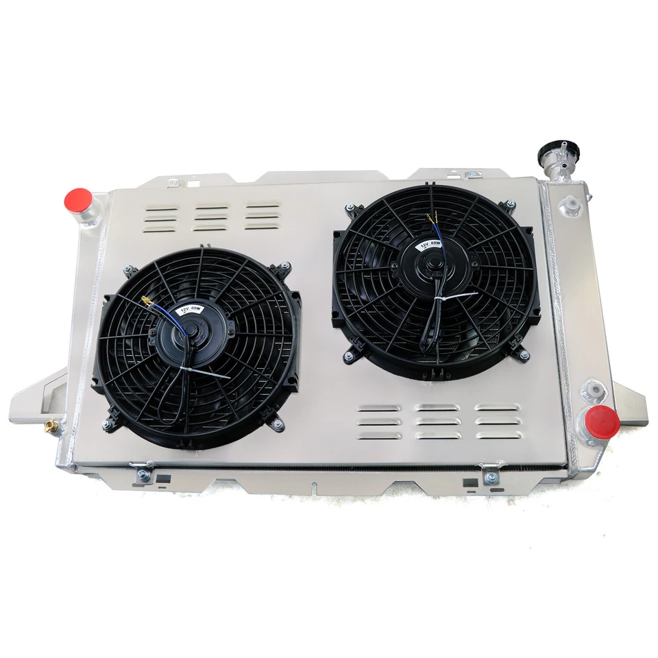 4 Row Radiator Shroud+Fan Relay For 1985-1996 Ford F-150 F-250 F-350 Bronco 4.9L — 第 2/4 张图片