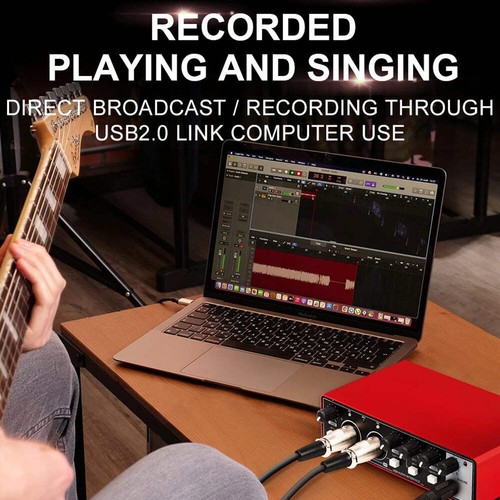 MD22 USB Audio Interface 2-In2-Out Sound Card with 48V Phantom Power, Loopback & - Picture 10 of 11