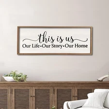 This Is Us Sign Wall Decor for Bedroom 40''×15'' Large Vintage Framed Wooden ...