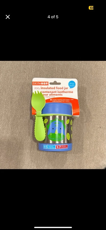 Tarro de comida aislado para bebés Skip Hop, zoológico, dinosaurio Foto 4 de 4