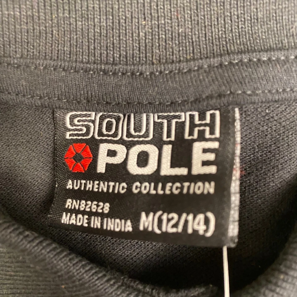 Polo Polo Polo Polo Sur Niños Negro Estampado Flor De Lis Manga Corta M 12-14 Foto 3 de 4