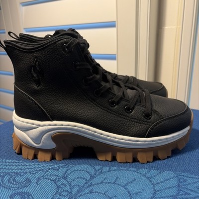 Sketchers Street Hi Rise Street Stomper Women s Sneakers Air Cooled Black Sz 8.5