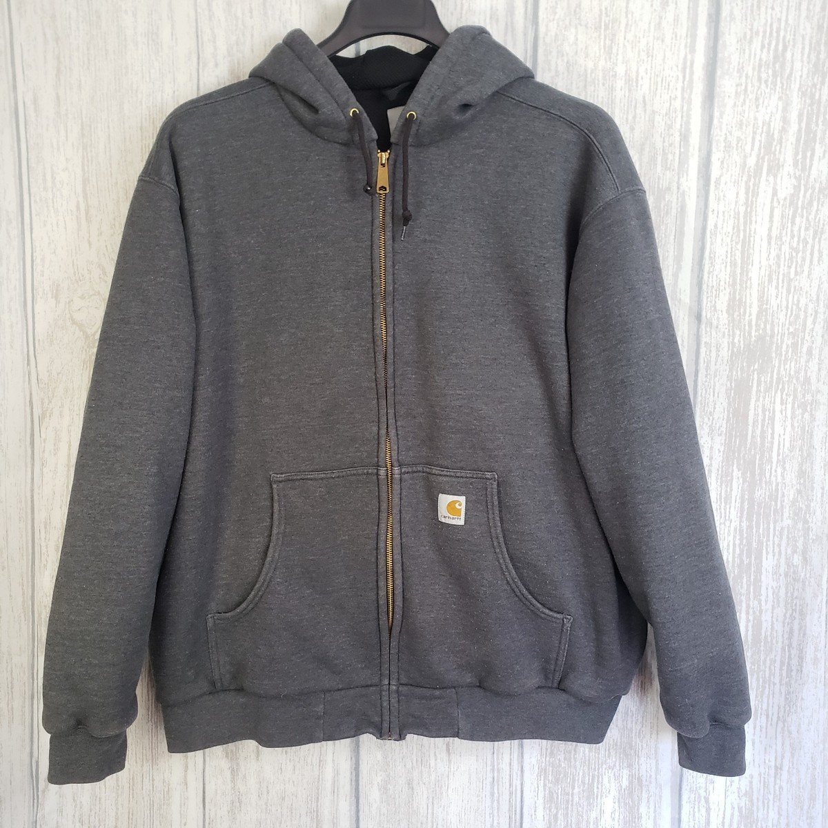 Carhartt Rain Defender Sweatshirt Hoodie Men 3X Gray Thermal Lined Rutland Zip