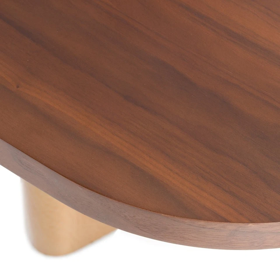 Modrest Marjorie - Modern Walnut + Brushed Gold Rectangular Dining Table - Image 2 of 4