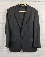 JOS. A. BANK gray check 100 wool mens jacket blazer 46L