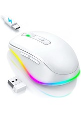 Wireless Mouse Jiggler - LED Wireless Mice with Build-in Mouse Mover, Recharg...
