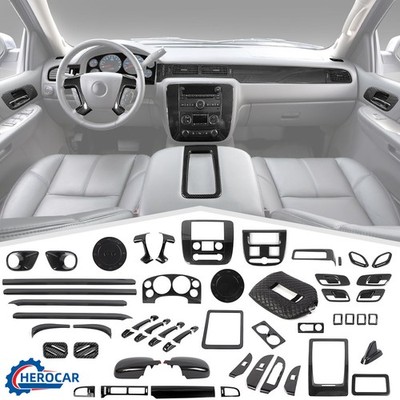 Carbon Fiber Console Panel Trim Cover Guards For Chevy Avalanche & Tahoe 2007-13