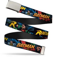 Buckle-Down Unisex-Adult Web Belt - Batman & Robin In Action W/Text (Us Import)