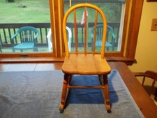 Vintage 1950's Stamped The Appleton Line Children’s Wooden Rocking Chair EXCELLE
