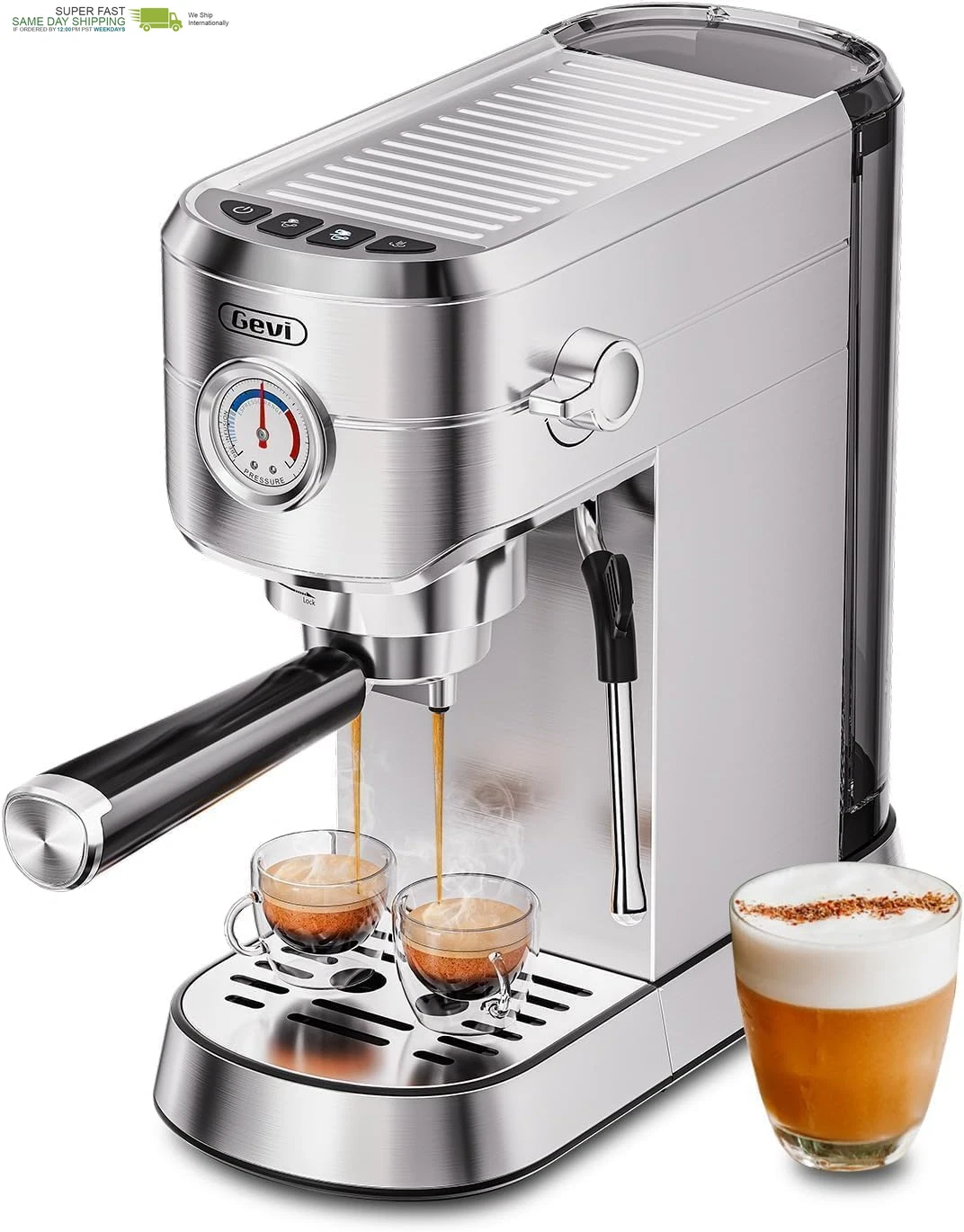 Commercial Espresso and Coffee Makers, Professional 20 Bar Espresso Maker with