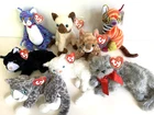 Lot of 8 Vintage Ty Domestic CATS w/ Tags Beanie Babies 2000 2001 2002