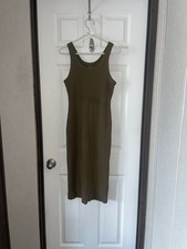 Everlane Green Sheath Midi Dress Scoop Neck Sleeveless