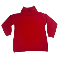 Rafaella Sweater Womens M Red 45% Angora 40% Lambswool Cowl Neck Pullover