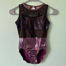 GK Elite Pink Black Mesh Rhinestones Gymnastics Leotard Women Adult Small AS