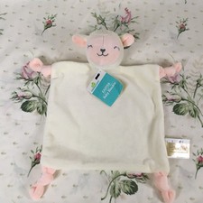 Dan Dee Lamb Baby Security Blanket Lovey Rattle Cream Knotted NEW