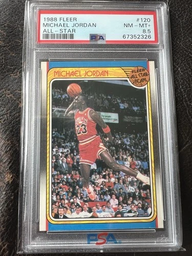 1988 FLEER MICHAEL JORDAN #120 ALL-STAR PSA 8 5 NM-MT+