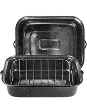 21 Inch Roasting Pan, Extra Large Rectangle Roasting Pan With Rack, 25lb 