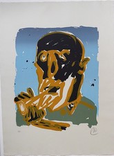 MARKUS LÜPERTZ - "SELBSTBILDNIS MIT TRÖTE" - SERIGRAFIE