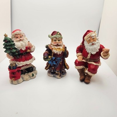 Vintage Lot of 3 Santa Claus Figurines Mixed Brands Christmas Holiday Decor