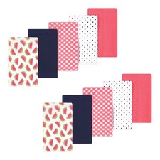 Luvable Friends Hudson Baby Flannel Burp Cloths 10pk, Fruity Melon