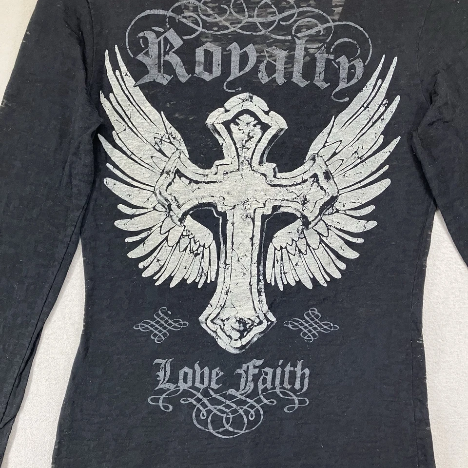 Para mujeres y2k Top Alas Bling Cross Rock Motociclista Grunge Súper Delgado Royalty Love Pequeño Foto 3 de 4