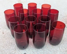 Vintage Anchor Hocking Roly Poly Ruby Red Iced Tea Glass Tumbler
