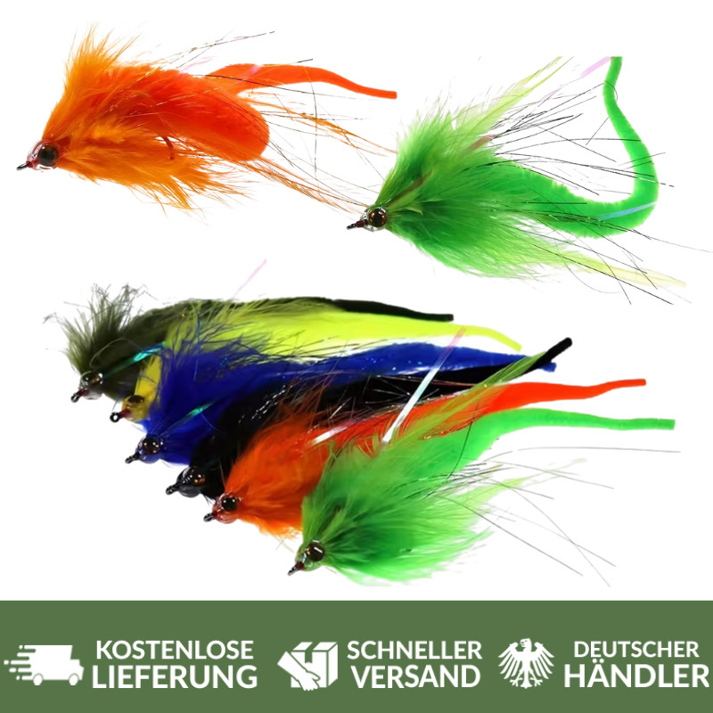 XL Streamer 20cm für Wels Hecht Zander Angeln Fischen Groß Carbonhaken Scharf