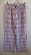 Nastygal High Rise Wide Leg Plaid Pants 26" Waist 33" Inseam