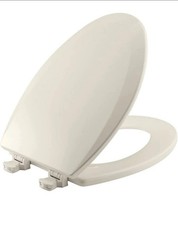 Bemis 1500EC 346 Elongated Enameled Wood Toilet Seat in Biscuit