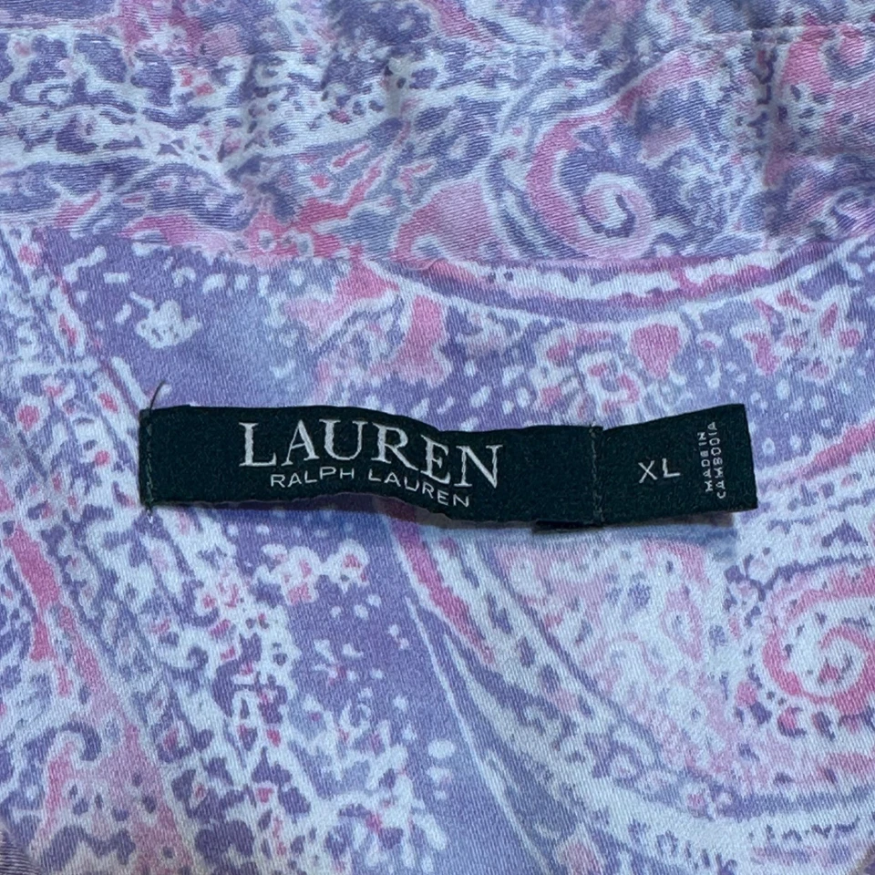 Conjunto de pijama Lauren Ralph Lauren para mujer estampado de cachemira XL pantalones con botones ropa para dormir Foto 4 de 4